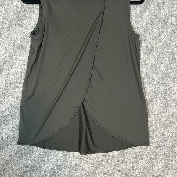Athleta Shirt Womens XS Black Tank Top Spandex Blend Flowy Cross Back Athleisure - Picture 8 of 9